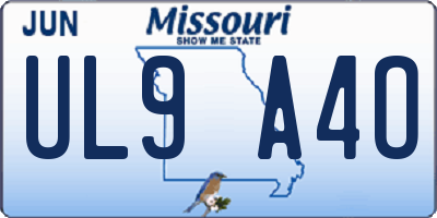 MO license plate UL9A4O