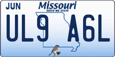 MO license plate UL9A6L
