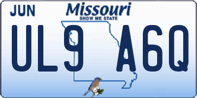 MO license plate UL9A6Q