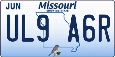 MO license plate UL9A6R