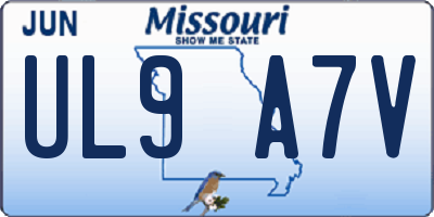 MO license plate UL9A7V