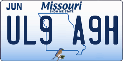 MO license plate UL9A9H