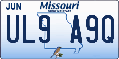 MO license plate UL9A9Q