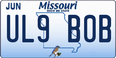 MO license plate UL9B0B