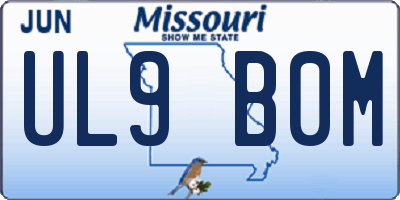 MO license plate UL9B0M