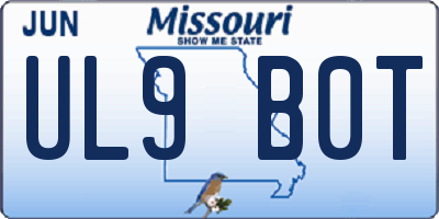 MO license plate UL9B0T