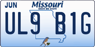 MO license plate UL9B1G