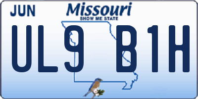 MO license plate UL9B1H
