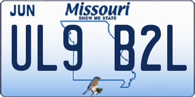MO license plate UL9B2L