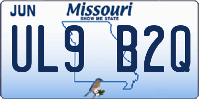 MO license plate UL9B2Q