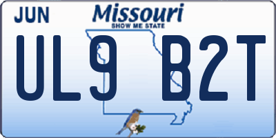 MO license plate UL9B2T