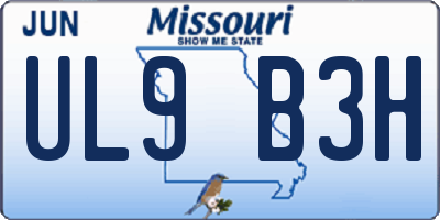 MO license plate UL9B3H
