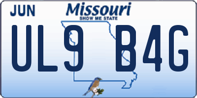 MO license plate UL9B4G