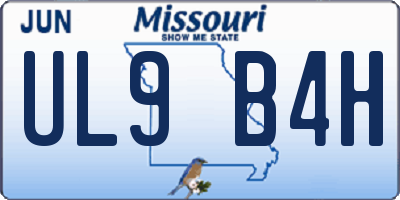 MO license plate UL9B4H