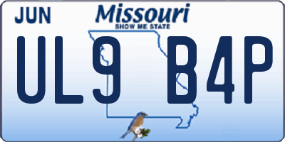 MO license plate UL9B4P
