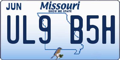 MO license plate UL9B5H