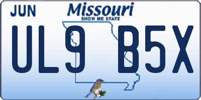 MO license plate UL9B5X