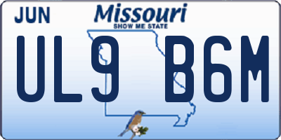 MO license plate UL9B6M