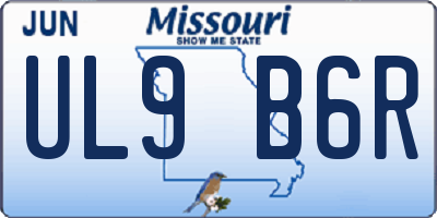 MO license plate UL9B6R