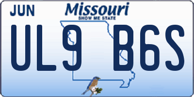 MO license plate UL9B6S