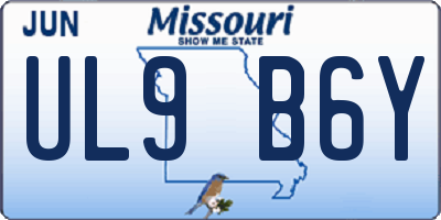 MO license plate UL9B6Y