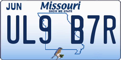 MO license plate UL9B7R