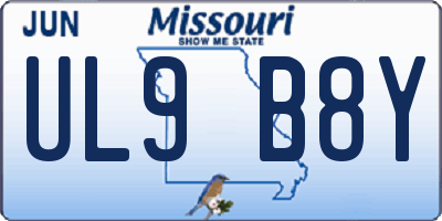MO license plate UL9B8Y