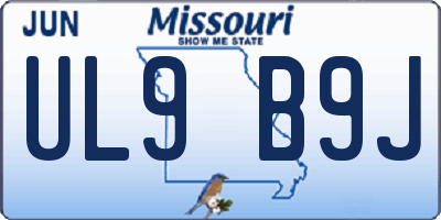 MO license plate UL9B9J