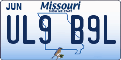 MO license plate UL9B9L