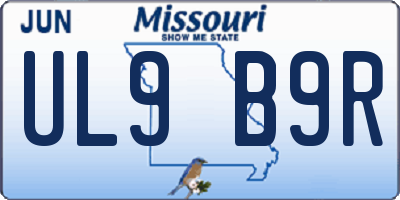 MO license plate UL9B9R