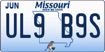 MO license plate UL9B9S