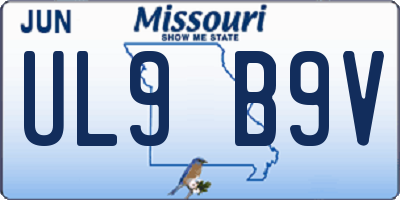 MO license plate UL9B9V