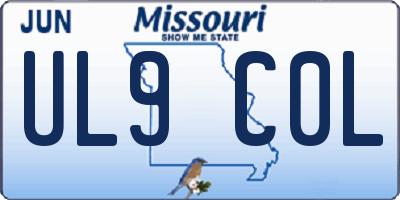 MO license plate UL9C0L