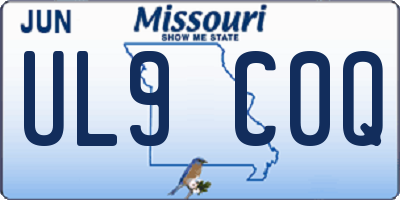 MO license plate UL9C0Q