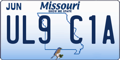 MO license plate UL9C1A