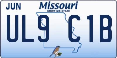 MO license plate UL9C1B