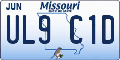 MO license plate UL9C1D