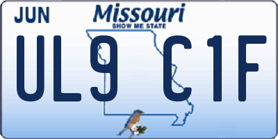 MO license plate UL9C1F