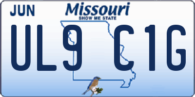 MO license plate UL9C1G