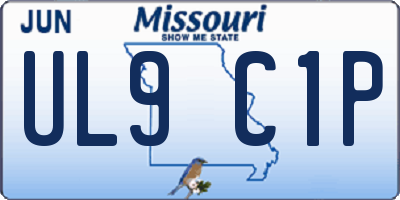 MO license plate UL9C1P
