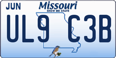 MO license plate UL9C3B