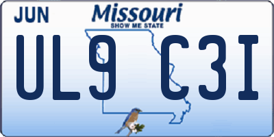 MO license plate UL9C3I