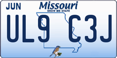 MO license plate UL9C3J