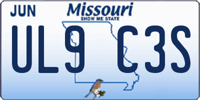MO license plate UL9C3S
