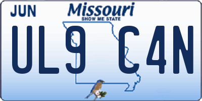 MO license plate UL9C4N