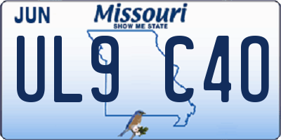 MO license plate UL9C4O