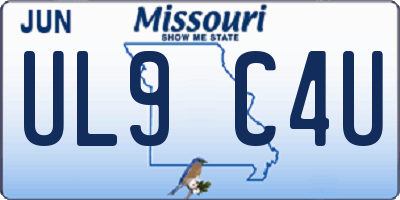 MO license plate UL9C4U