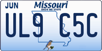 MO license plate UL9C5C