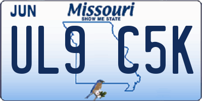 MO license plate UL9C5K
