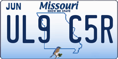 MO license plate UL9C5R